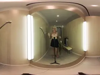 VR Try On Haul transparent clothes at the mall. Video VR 360 See thru clothes in fitting room. VR video with Alice Dali.