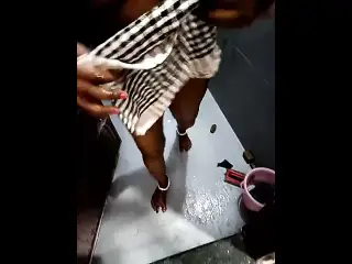 Mature Indian housewife with Hershey's chocolate sauce