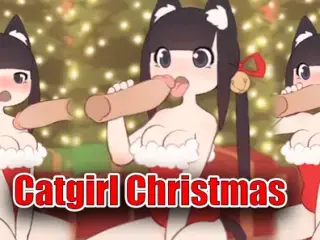 Catgirl Christmas Blowjob, Deepthroat (Gameplay)