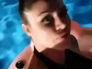 Serbian singer slut Sandra Afrika in the pool