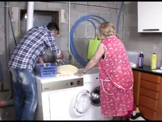 I Fuck the Old Woman Doggy Style on the Washing Machine