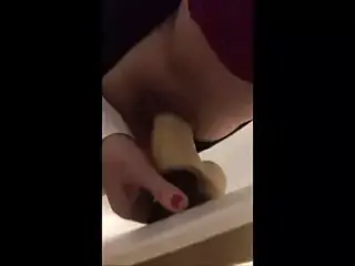 She rides a dildo next to me as i work from home