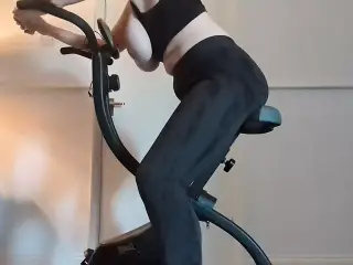 Humping my bike and rubbing my clit until I come