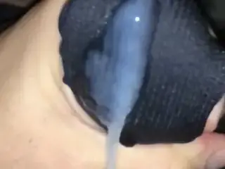 Wife gave used wet panties to masturbate and cum on it