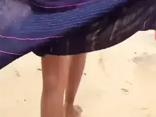 Sri lankan girl beach fun