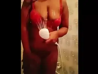 Horny Aunty Video chat with fans while Bathing Wearing only Bra and Panty