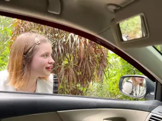 Petite student asked me for a ride so I fucked her in the car