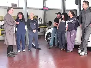 Gangbang in the Mechanic's Workshop