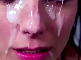 Facial cumshot reaction