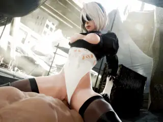 Nier Automata - 2B Riding and Creampied in Camp (4K Animation with Sound)