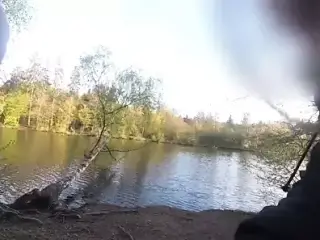 Risky Public Handjob and Cumshot at Lake