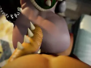 Bowsette Fucked From Behind in POV - Super Mario Porn Parody