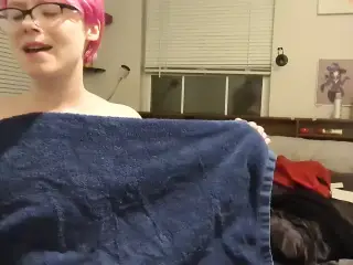 Silly slut teasing tits & singing while folding clothes and hanging out with you