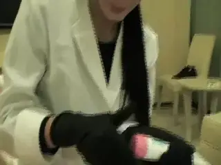 Asian Nurse Black Gloves Handjob