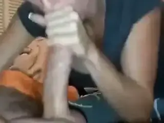 Blonde hottie wife blows him