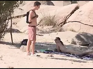 A stranger falls for Jotade's big cock at the nudist beach