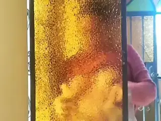 cleaning the window