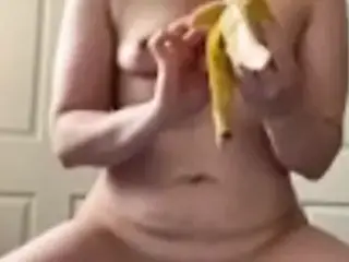 Banana in pussy