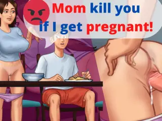 My mom cooking. I impregnating my stepsister during breakfast.