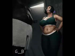 Gym Slut Fucked HARD By BBC In The Steam Room.