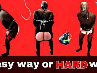 Slave Humbler Femdom Real Couple FLR BDSM Bondage Ass Hook Training Restraints Submissive Milf Stepmom