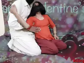 Desi indian step sister celebrating Valentine's day with her  step brother