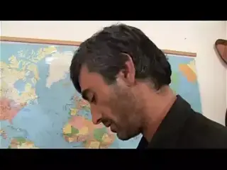 On the desk with my teacher!