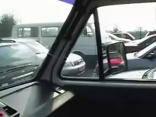 Massive titted German lady pleasing a cock in the back of the car