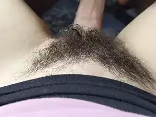 GUY CUMS FAST ON HAIRY PUSSY