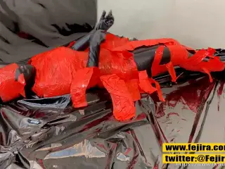 Fejira Com – 3 Layer Zentai And Tape Mummification Orgasm