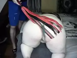 BBW white ass spanked and whipped real hard