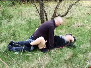 Blown and fucked in the forest