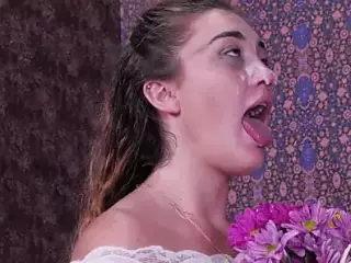 Submissive babe sucking master