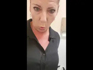 Naughty American MILF Masturbates at Work