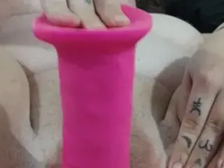 Amateur 9inch dildo and g-spot vibrator up close