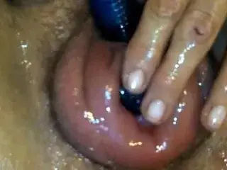 Intense urethra orgasm fucking with vibrating dildo