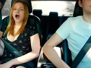 Surprise Verlonis for Justin lush Control inside her pussy while driving car in Public