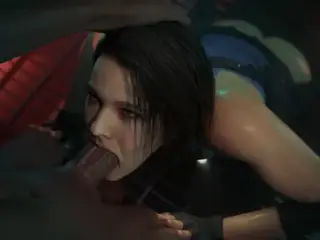 Resident Evil - Jill Valentine Threesome Blowjob Cum POV (Sound)