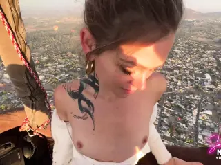 Risky sex on a hot air baloon over the mexico pyramids