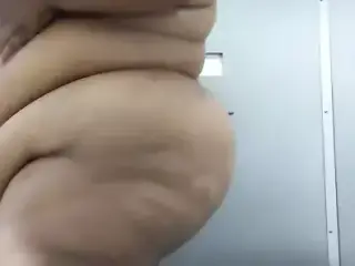 Pig whore shows off her fat ass