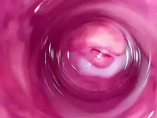 Camera deep inside Mia's tight vagina, the creamiest pussy ever