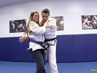 Karate girl is so pretty and has hardcore sex with her coach