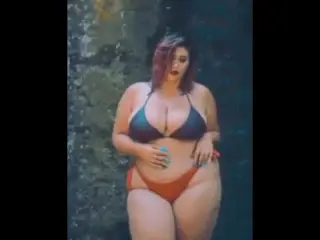 bikini photoshoot under water fall