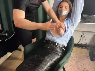 Girlfriend enjoy when she is tied up and gagged