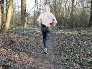 Redhead Beauty Seduces Me With Her Booty While Walking in the Forest. AnnaHomeMix