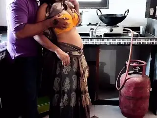 Couple is very hungry for fuck at kitchen sex - hindi audio