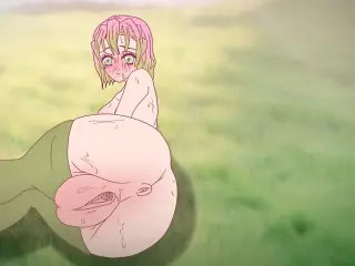 Mitsuri seduces with her huge pussy ! Porn demon slayer Hentai ( cartoon 2d ) anime