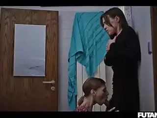 Futa Girls explode with cum after hardcore fuck