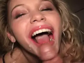 Beautiful blonde bartender gets paid for 2 facials