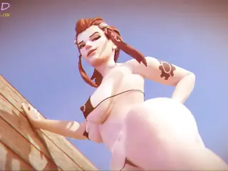 Brigitte’s Beach Footjob Tease
